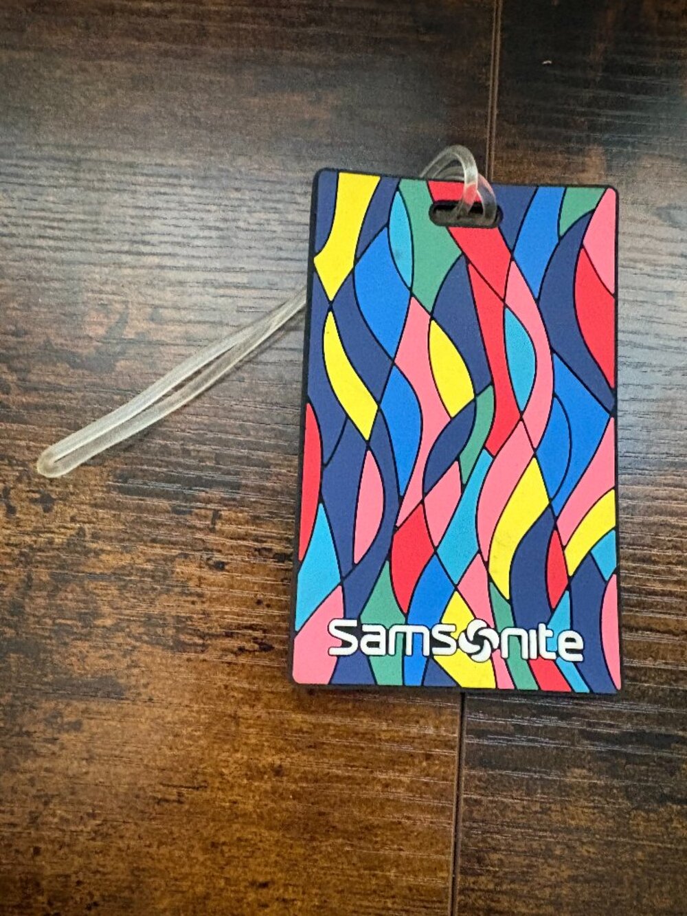 🛍️ Samsonite Abstract Stained Glass Colorblock Rubber Luggage Tag
